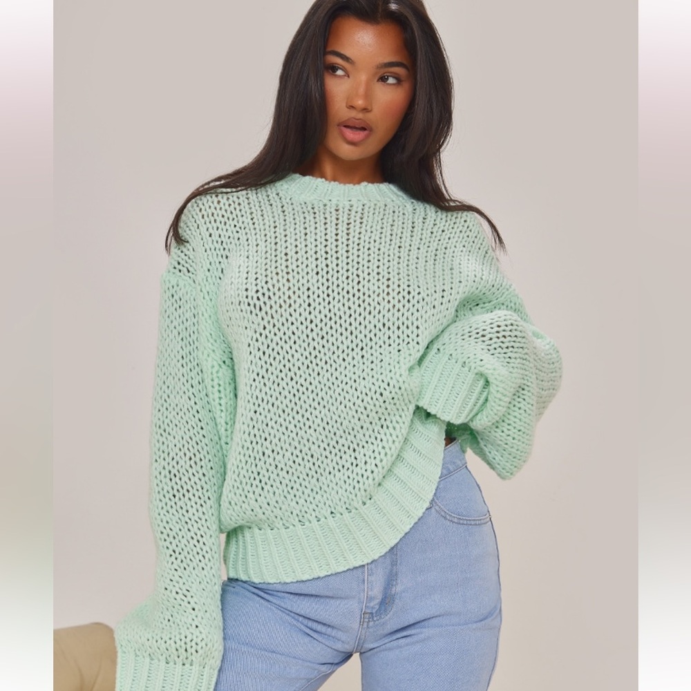 Mint Super Chunky Oversized Sweater